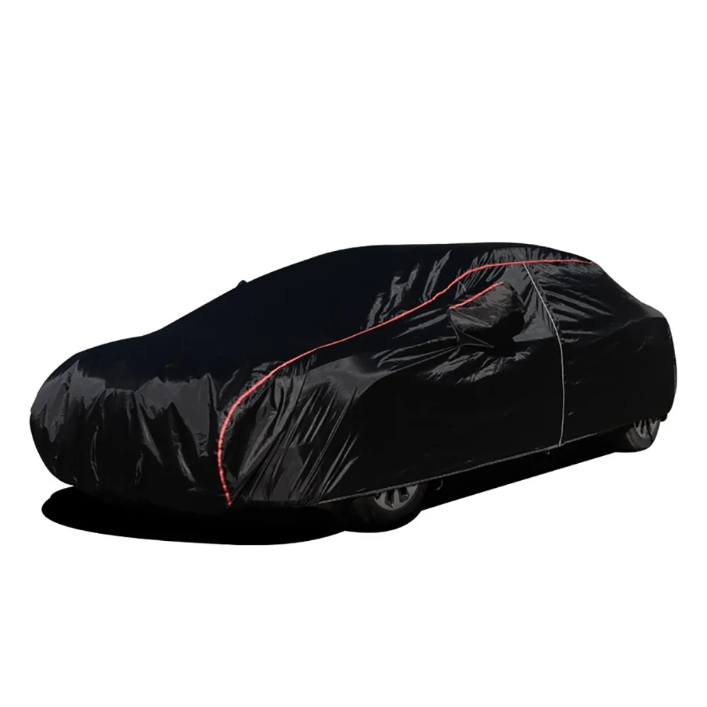 190T Universal Full Car Covers Outdoor Prevent Sun Snow Rain Dust Frost Wind And Leaves Black Fit Suv Sedan Hatchback