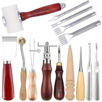 nonvor professional leather craft tools kit hand sewing stitching punch carving work saddle groover set diy leather accessories
