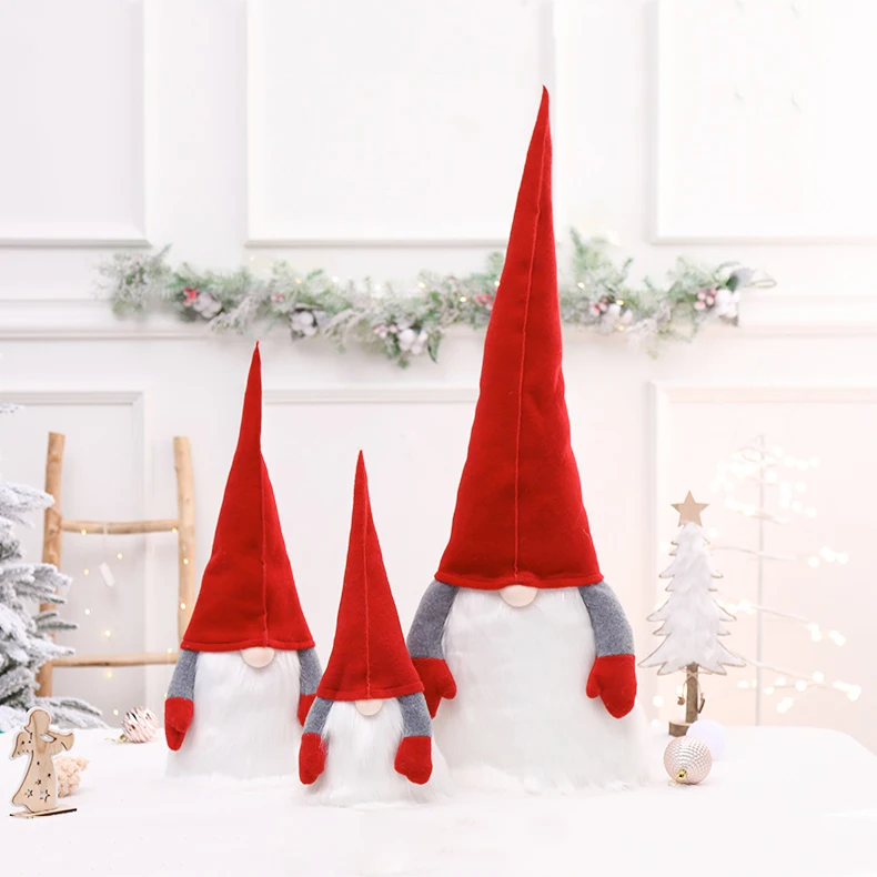

Куклы Rudolph, украшение для рождественской елки, длинная шапка, Безликий гном, плюшевая кукла, украшение для рождественской вечеринки для дома...