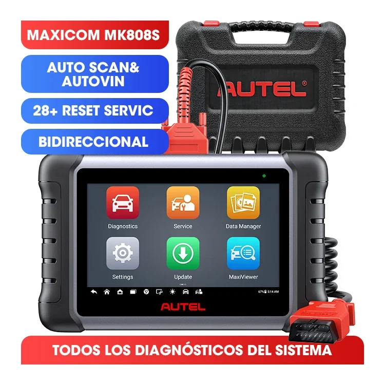 Autel MaxiCOM MK808S Сканер Испанская версия Полный двунаправленный инструмент MK808BT Pro MX808S