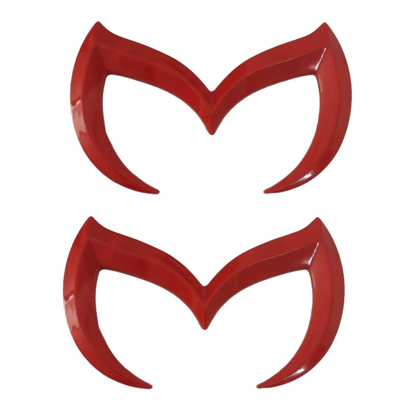 

2X Red Evil M Logo Emblem Badge Decal For Mazda All Model Car Body Rear Trunk Decal Sticker Nameplate Decor Accessories