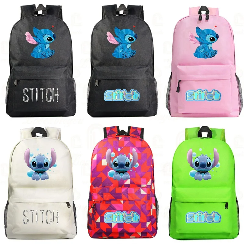 

Woops Lilo Backpack Stitch Theme Schoolbag with Study Stationery Compartment for Students Mochila Anime Figures Bags