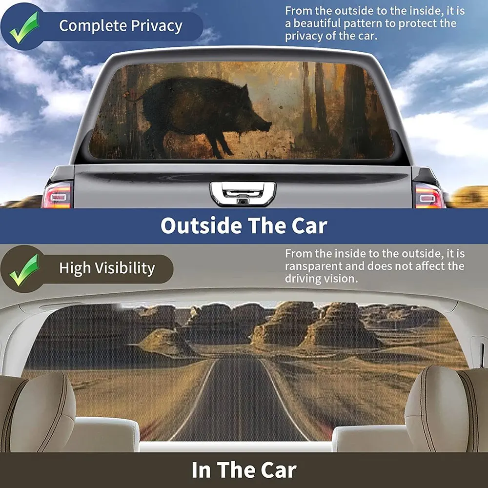 Примитительный лес дикий кабан наклейка на заднее лобовое стекло автомобиля