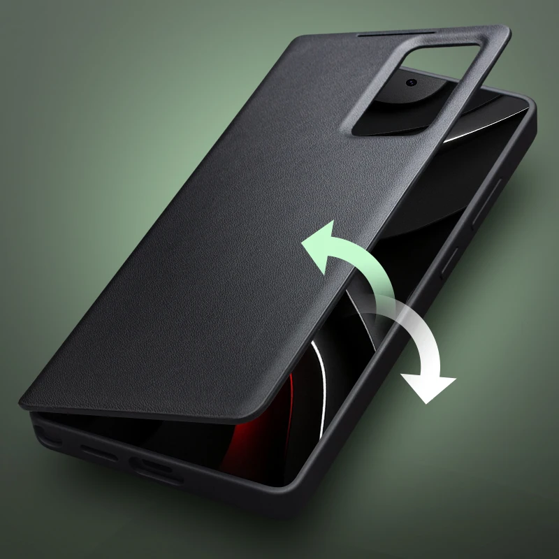 Фото Новые чехлы Qialino из натуральной кожи для Samsung Galaxy S26 S23 S24 Ultra Plus, легкий чехол для телефона с функцией Smart View для S25 Ultra №3
