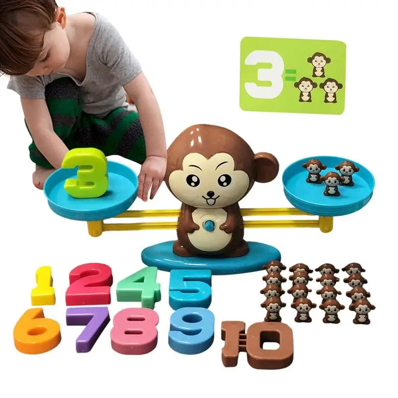 

Весы для обезьяны, Детская математическая игрушка, цифровая настольная игра Монтессори, Обучающие игрушки, подарки на детский день