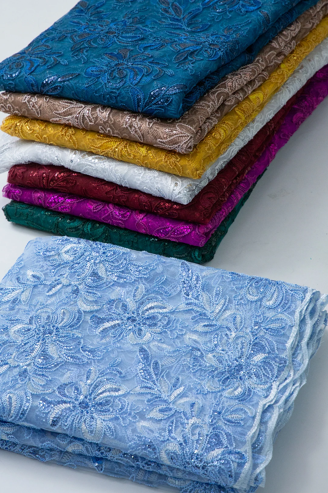 Sjd 2024 Высококачественная Африканская Сетчатая Кружевная Женская Блестящая Ткань