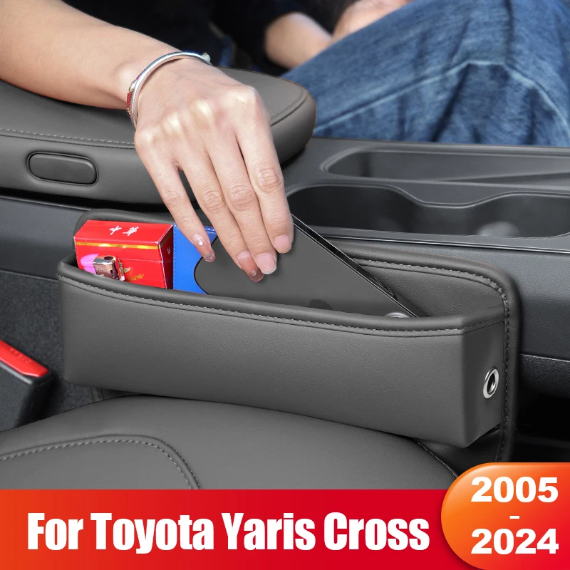 For Toyota Yaris / Yaris Cross 2005 2006 2007 2008 - 2018 2019 2020 2021 2022 2023 2024 Car Seat Gap Storage Pocket Accessories