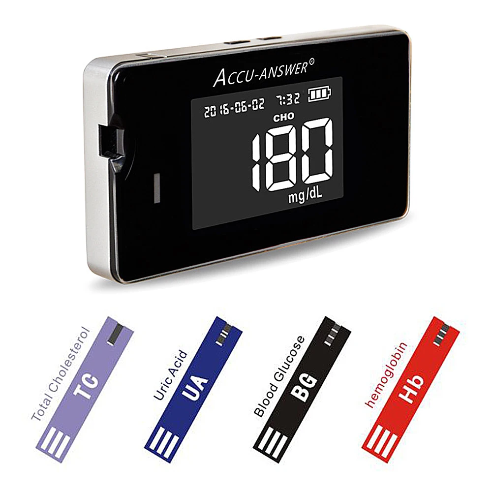 Набор Для Тестера Гемоглобина 4 В 1 Мочевой Кислоты Холестерина С 40 Тест-полосками