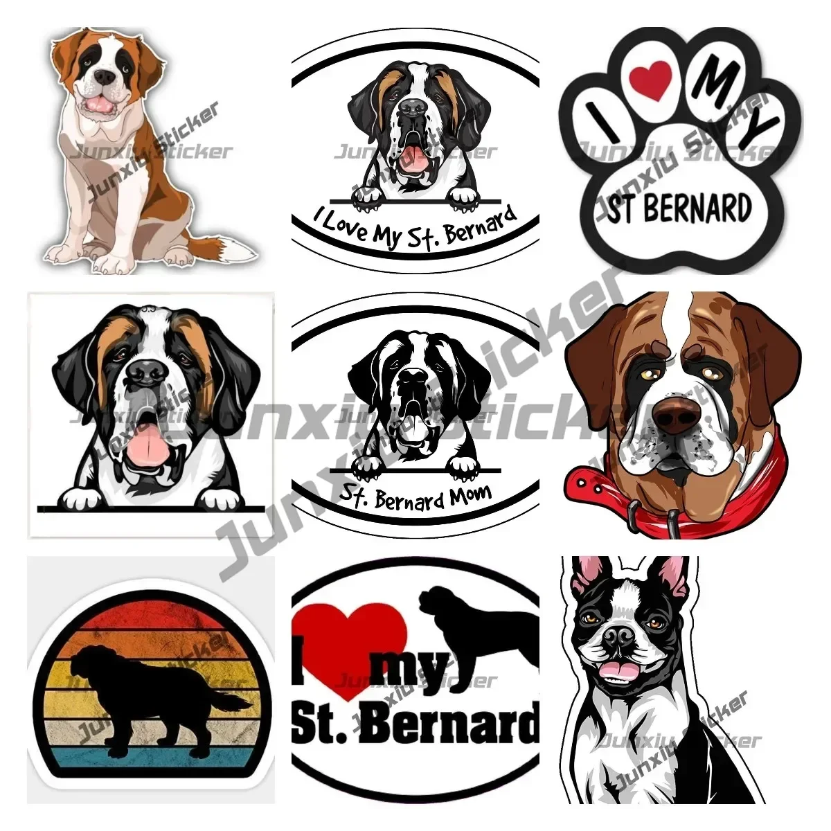 Креативная наклейка St. Bernard I Love My St.Bernard виниловая с собакой порода для автомобиля