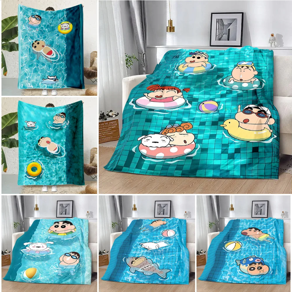 Cartoon Printed Blanket Blankets Warm Soft Comfortable Cool Swimming funny S-Shin-chan-Blanket Home Travel Birthday Gift