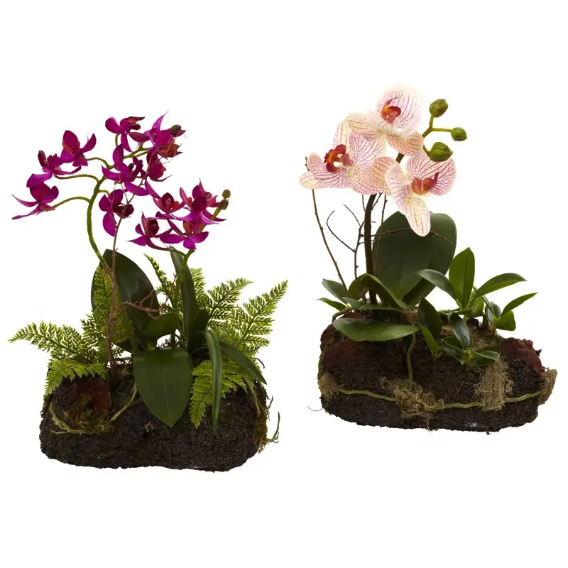 

Orchid Artificial Flower Arrangement (Set of 2), Green