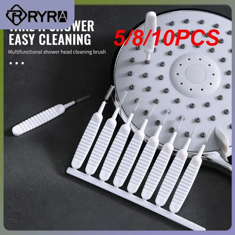 

5/8/10PCS Mobile Phone Hole Small Brush White Shower Head Cleaning Brush Micro Nylon Brush Anti-clogging Toilet Accessorie