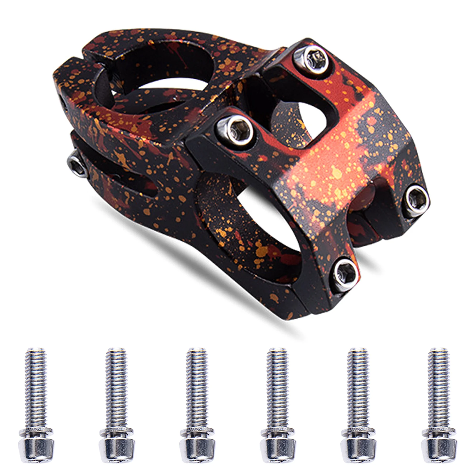 

31.8mm Road Bike Stem Short Handlebar Aluminum Alloy Handlebar Riser Durable Stem Handlebar Hollow Design Practical Bike