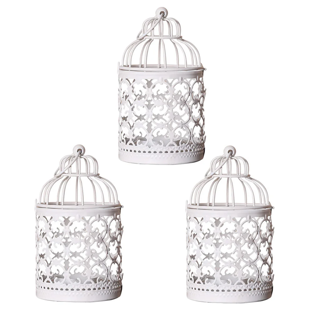 

3 Pcs Portable Durable Bird Cage Candlesticks Holders for Home Hotel Dorm