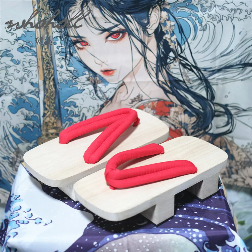 Японские деревянные гейши Geta летние мужские и женские тапочки с двумя зубцами