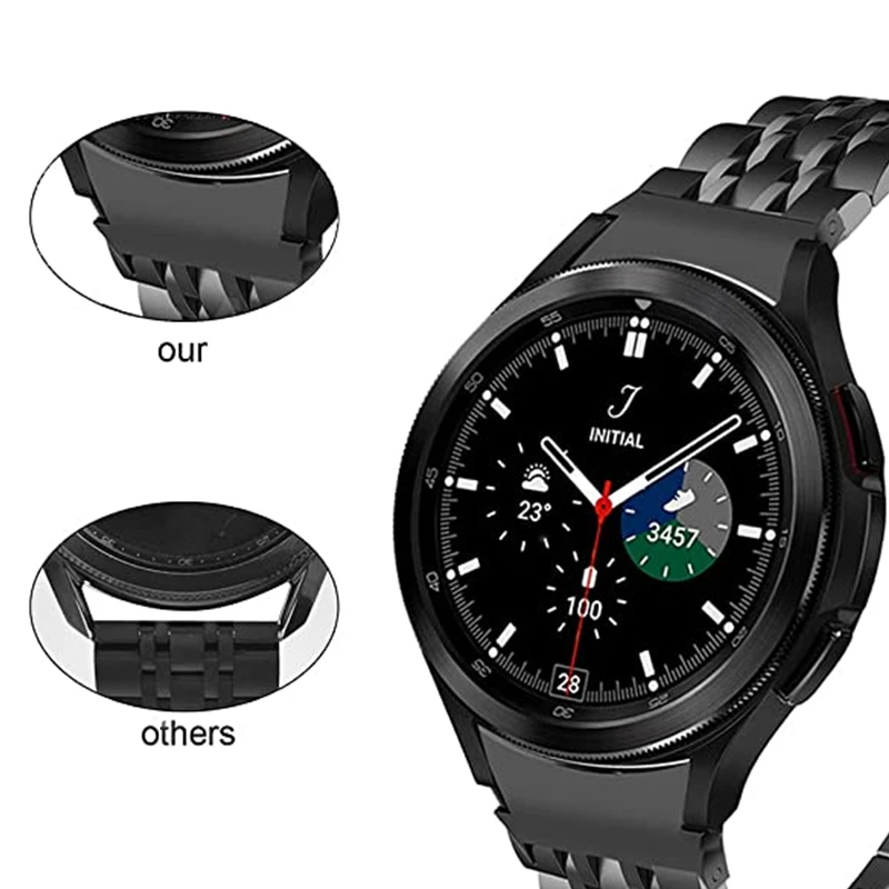 

No Gaps Stainless Steel Strap Band for Samsung Galaxy Watch 4 Classic 42mm 46mm 44mm 40mm Curved End Metal Bracelet Men 2022