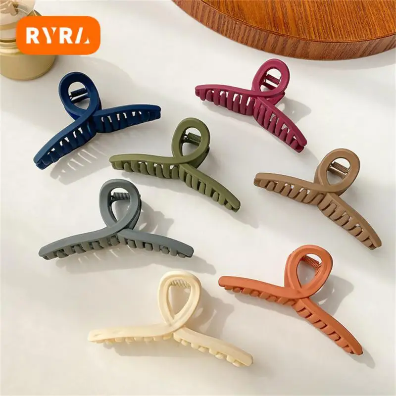 

Solid Color Hair Claws Crab Women Large Geometric Cross Square Hairclip Matte Frosted Hairpins Barrettes Lady Hairs Accessories