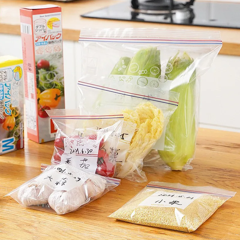 

Двухслойный герметичный пакет для упаковки пищевых продуктов, домашний утолщенный пакет для хранения холодильника и морозильной камеры, с...