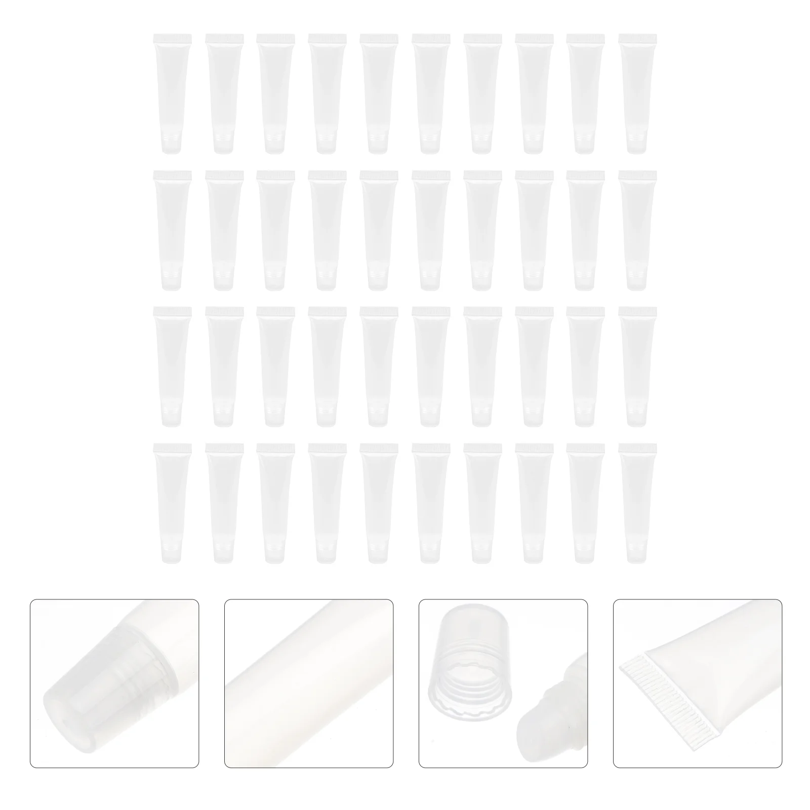 

40 Pcs Chapstick Containers Empty Lip Balm Tubes Lip Balm Tube Caps Lipstick Tube Lip Gloss Containers Clear Refillable Tubes