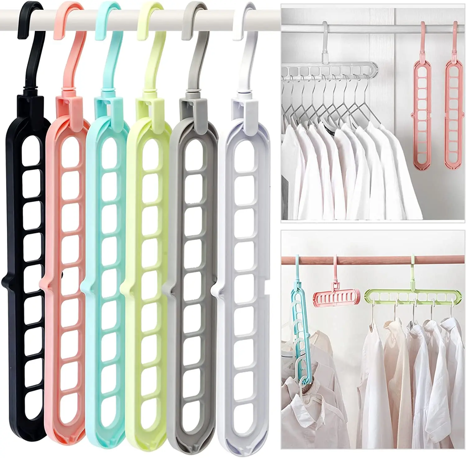 

Clothes Hanger Racks,College Dorm Room Essentials,Magic Space Saving Hangers Closet Storage Organization for Wardrobe Closet