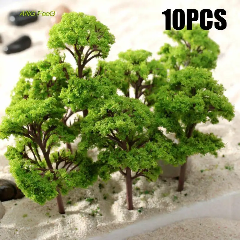 

10pcs Plastic Artificial Tree Banyan Trees Model Train Garden Park Kids Toy Wargame Scenery Layout Diorama 12cm