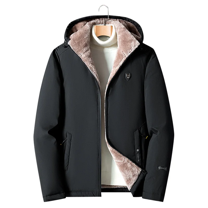 Men Winter New Casual Classic Warm Thick Fleece Parkas Jacket Coat Men Autumn Fashion Pockets Windproof Parka Men Plus Size 5XL