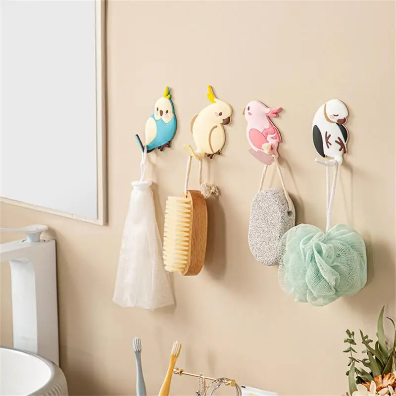 

Bathroom Accessories Storage Hanger Creative Wall Decoration Parrot Hook 5x12cm Door Hanging Adhesive Hooks Storage Tools Home