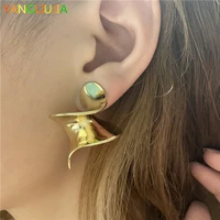 metal irregular earrings european american style hip hop punk personality fashion stud earrings woman party jewelry accessories