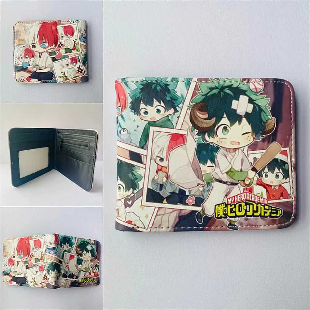 

Anime My Hero Academia Wallet Student PU Leather Coin Purse Women Men Short Wallets With Card Holder Gift