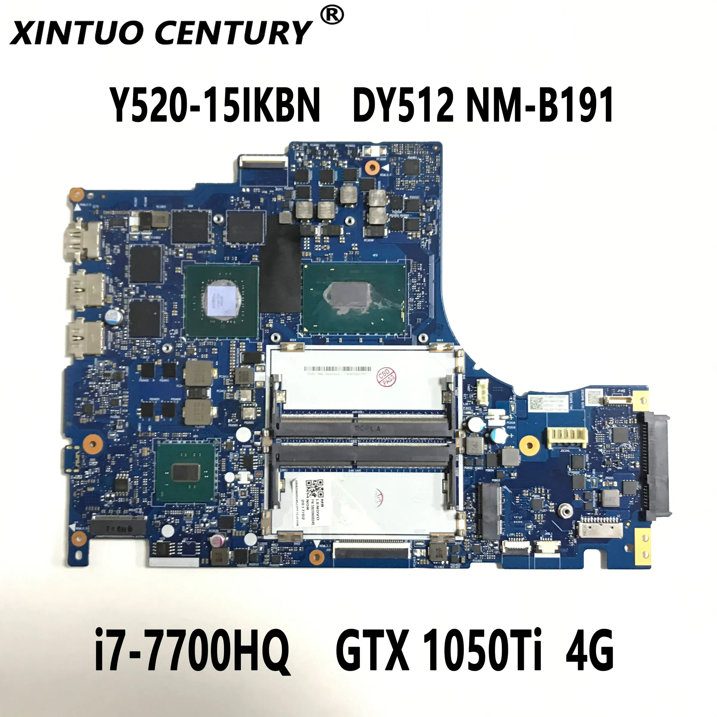 5B20N00280 для Lenovo металлическая Материнская плата ноутбука DY512 Y520-15IKBN 2,8 ГГц CPU GTX 1050Ti 4G GPU 100% протестирована