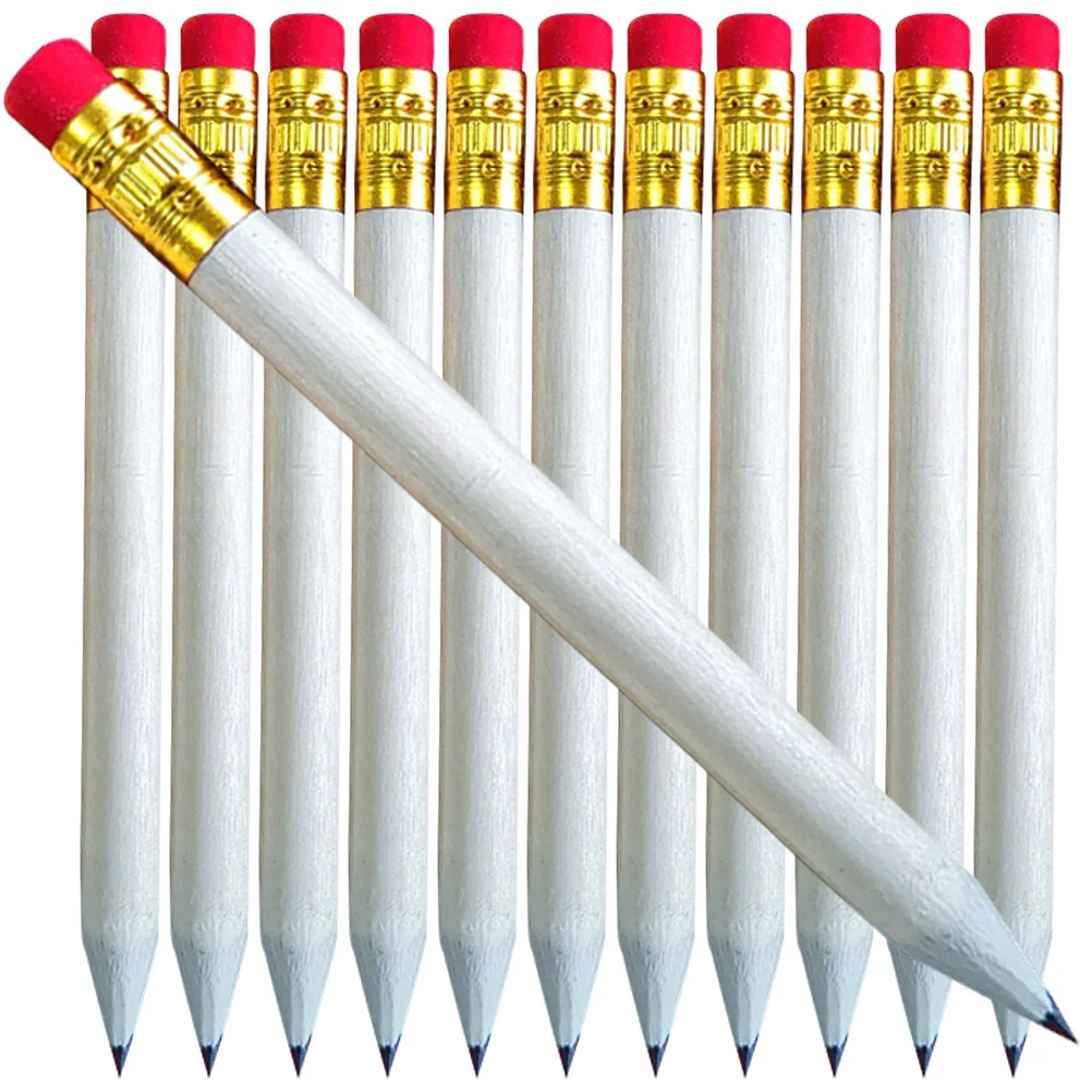 

50 Pcs School Supplies Black Non Sharpening Pencils Short Drawing Small Log Mini Toddler Writing Basswood