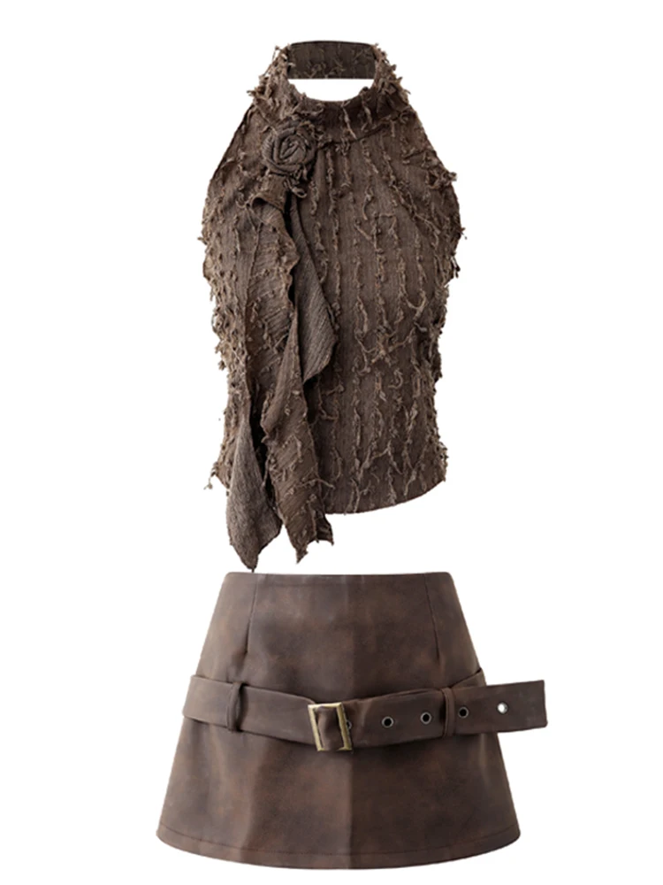 Женский комплект из двух предметов летний для отпуска в стиле гиару 2000 с