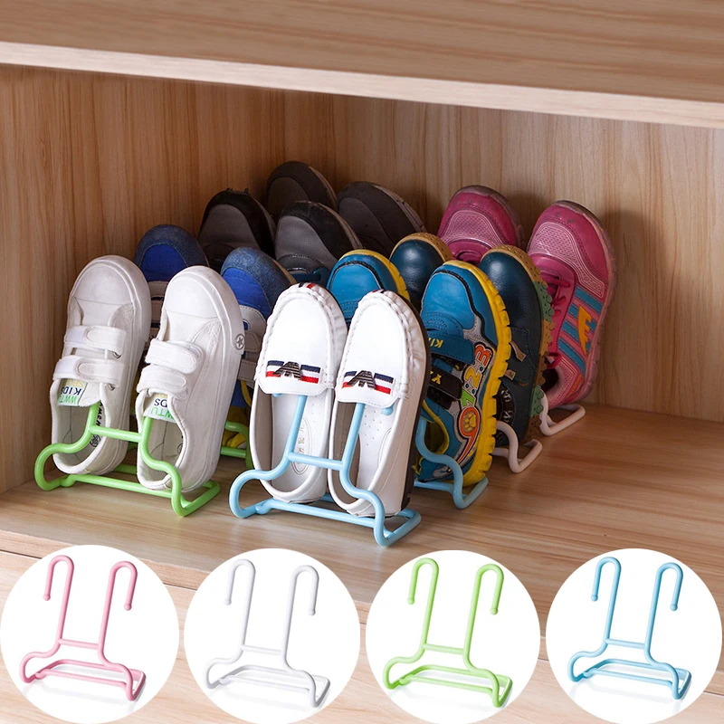 10Pcs Creative Children Shoe Rack 2 IN 1 Kid Shoes Stand Hang Shelf Drying Shoes Hanger Rack Save Space Organizer Home Storage
