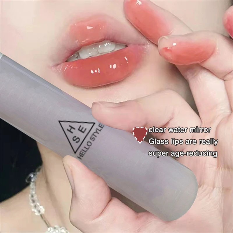 Korean Mirror Glass Lipstick Cosmetic Matte Velvet Lip Gloss Waterproof Lip Mud Lasting Women Jelly Rose Tint Lip Glaze Makeup images - 6