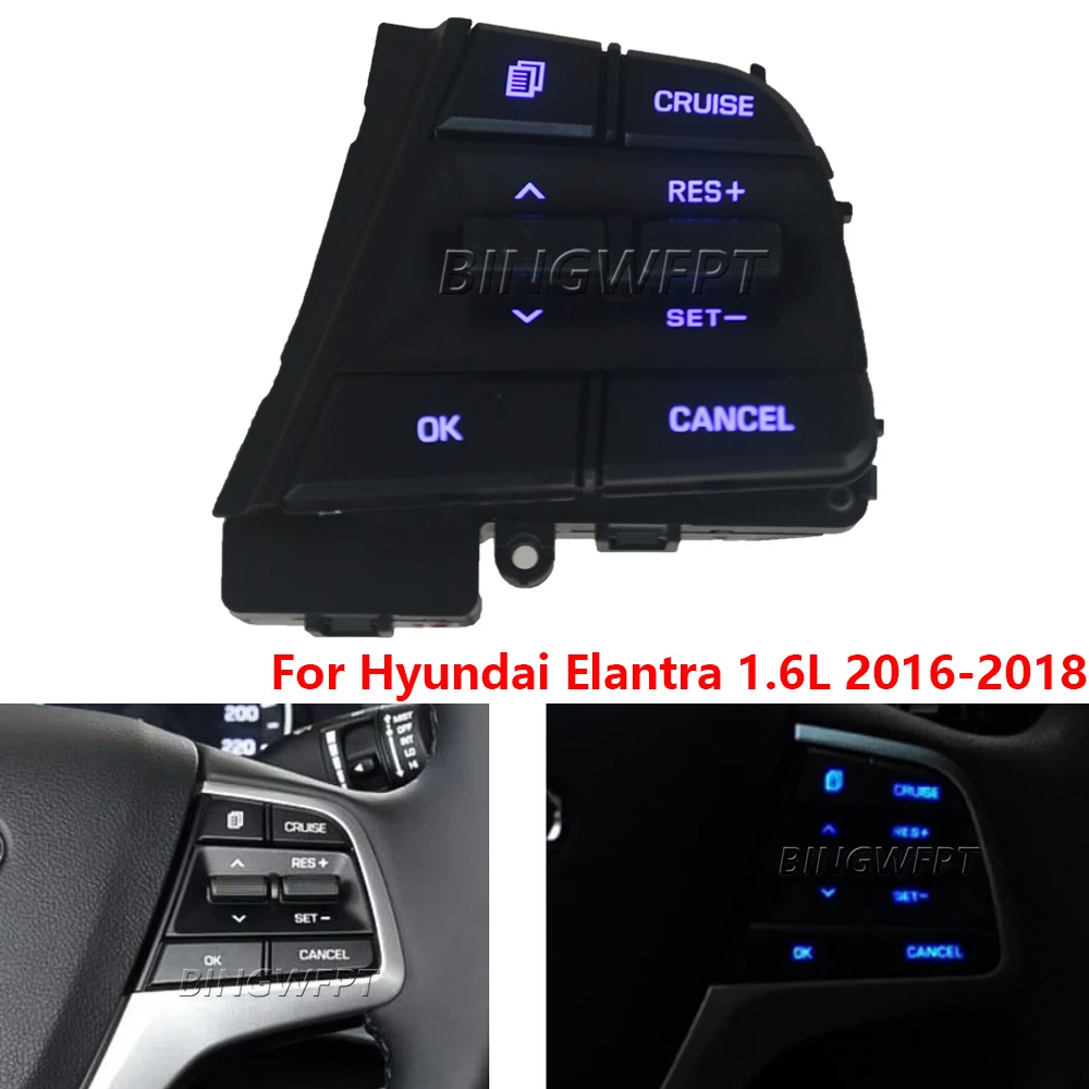 

Кнопочные переключатели для Hyundai Elantra1.6L 2016 2017 2018, круиз-контроль, многофункциональный руль, автомобильные аксессуары, правый