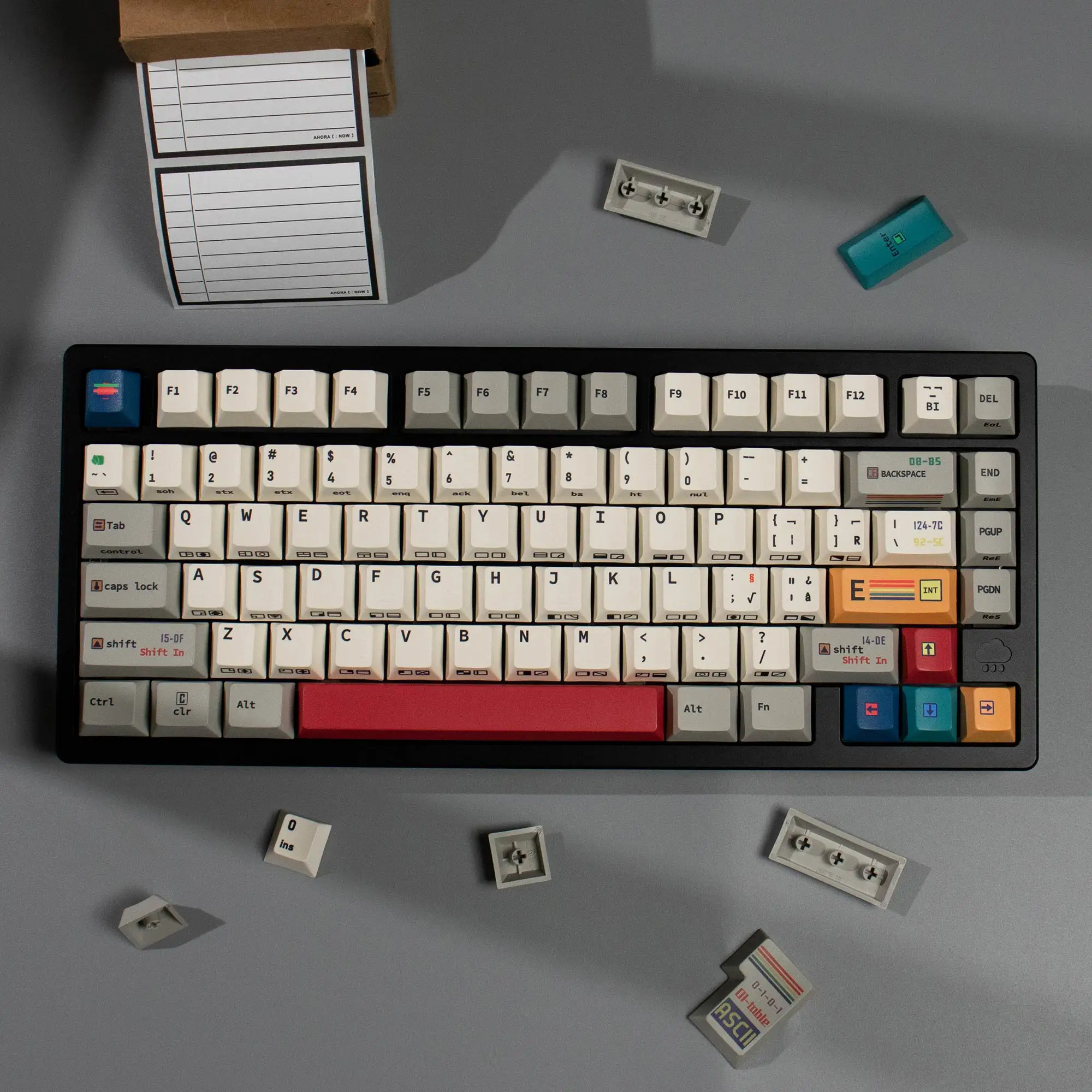 147 klawiszy C64 Retro Keycaps profil wiśniowy Dye-Sub PBT czarne boczne nakładki na klawisze z nadrukiem do klawiatury mechanicznej MX Switch