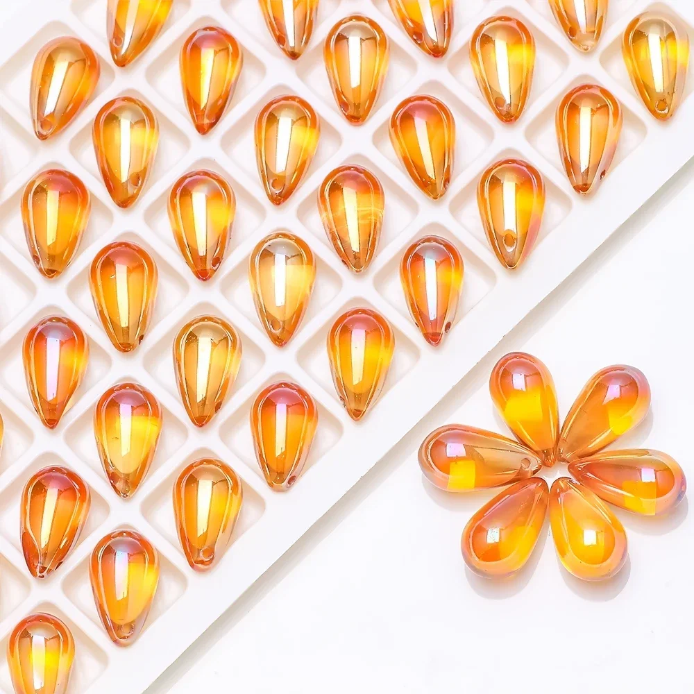 Стеклянные бусины-капли лэмпворк 30 шт. набор для самостоятельного изготовления