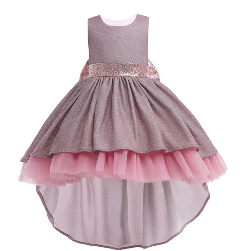 Lace Embroidery Formal Sleeveless Wedding Gown Tutu Princess Dress Flower Girls Children Clothing Kids Party For Girl Clothes | Детская