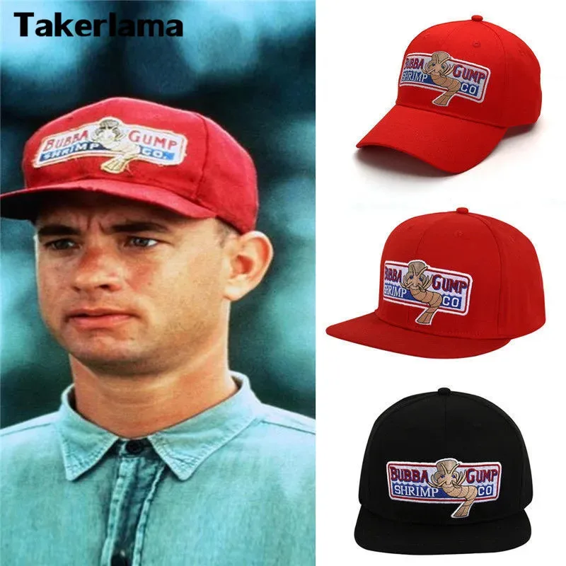 Фото 25COSForrest Gump Cap Костюм Косплей Кепка Snapback с вышивкой 1994 Bubba Gump Shrimp CO. Бейсбольная кепка унисекс, летние кепки №2