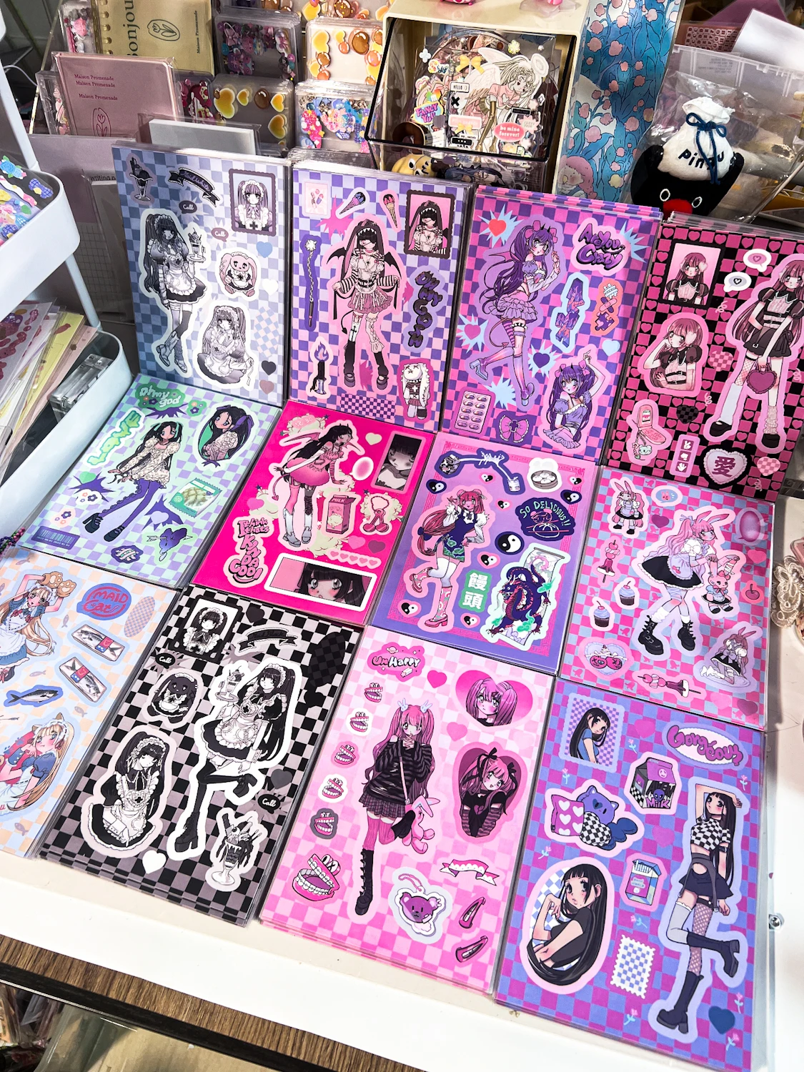 SKYSONIC New Arrival 6 Sheets Decorative Stickers Domi Girls Journals Kpop Idol Card Album Sticker Agenda Korean Stationery