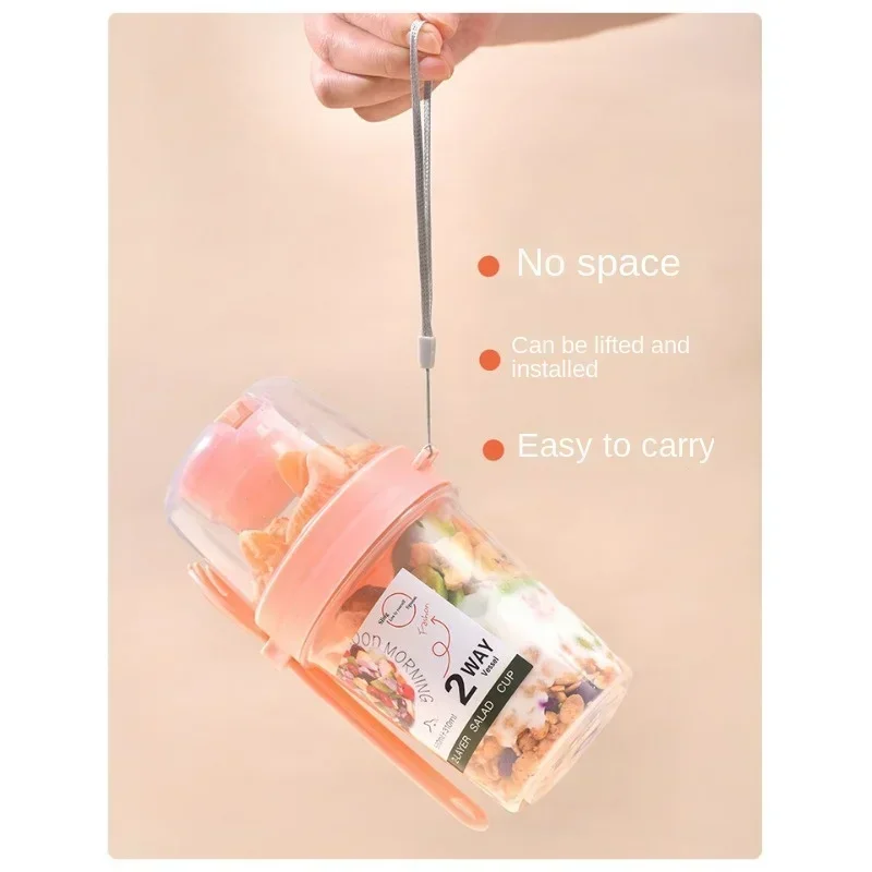 1 шт. двухслойная коническая чашка для йогурта салата с крышкой и ложкой