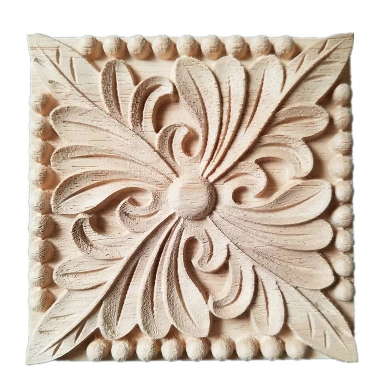 

8-30cm Vintage Unpainted Wood Carved Decal Corner Onlay Applique Frame Home Decoration Accessories Furniture Wall Decor Crafts