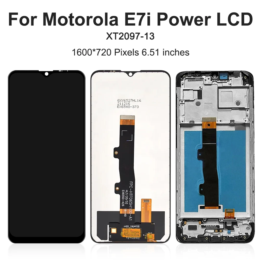 ЖК-дисплей для Motorola Moto E7 сенсорный дигитайзер в сборе E7i Power Diaplsy дисплей с рамкой