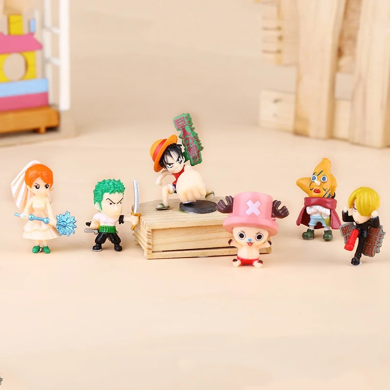 Фото 6-12 шт./компл. One Piece Monkey D. Luffy Nami Usopp Sanji Chopper Roronoa Zoro ПВХ Фигурки Модель Куклы Игрушки Рождественские Подарки №4