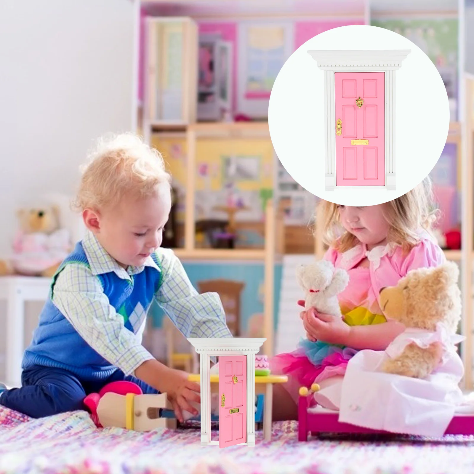 

Dollhouse Mini Door Miniature Model Furniture Toys Simulation Accessories