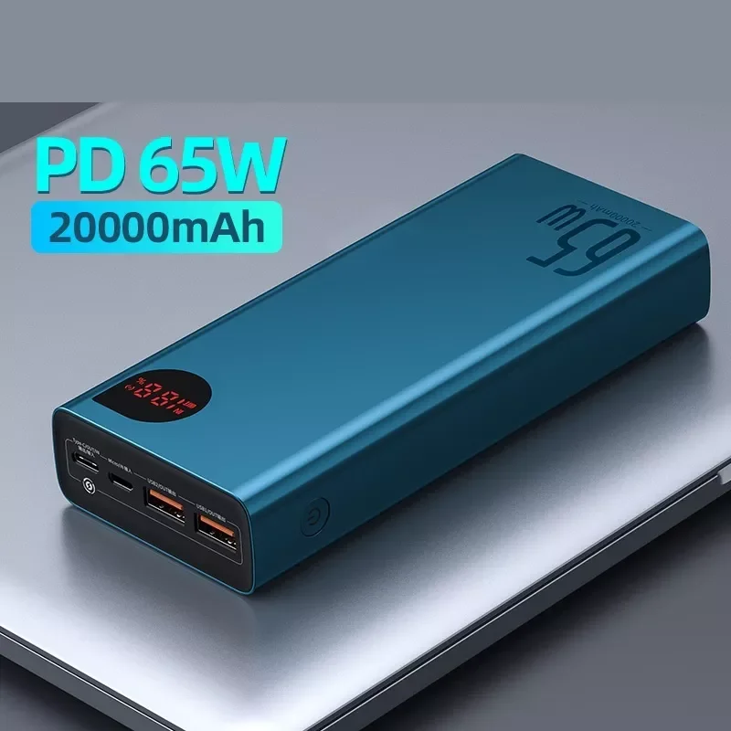 

65W Power Bank 20000mAh Portable Charging Powerbank Mobile Phone External Battery PD QC 3.0 Charger 22.5W Poverbank 20000