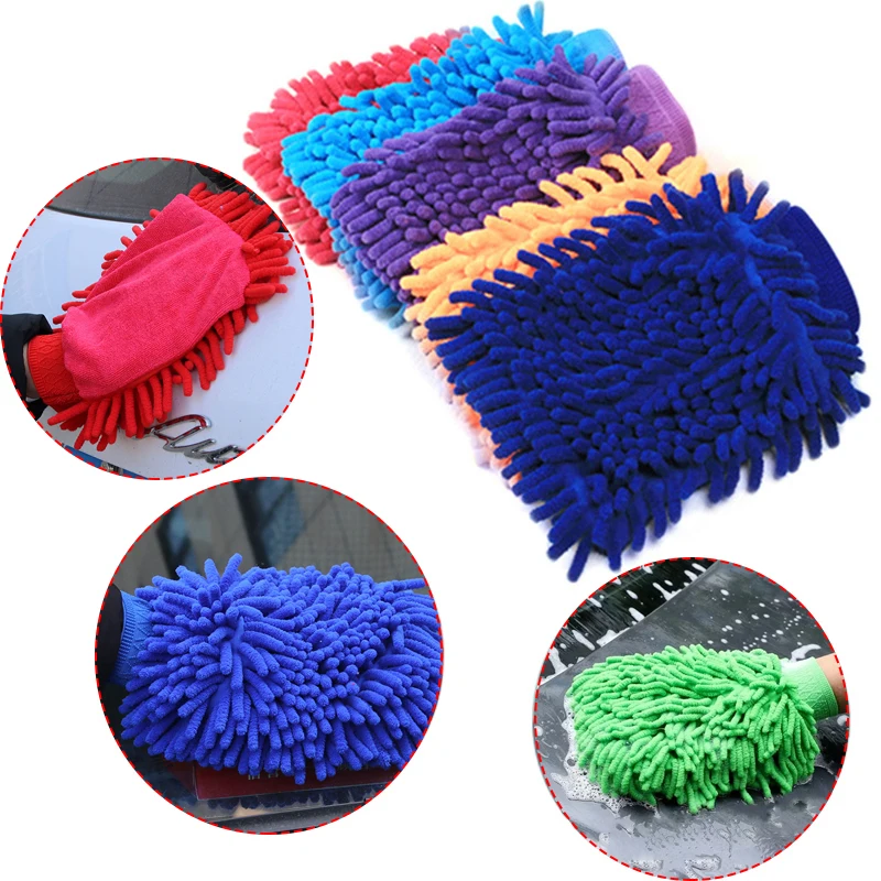 Искусственные коралловые мягкие перчатки из микрофибры, салфетка для чистки автомобиля, варежка, восковая детейлинг, щетка для автомобиля