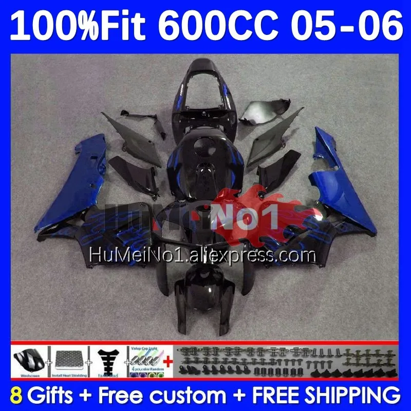 

Injection For HONDA CBR 600RR 600F5 600CC CBR600RR 107No.47 Blue flames CBR600F5 CBR 600 CBR600 RR 2005 2006 F5 05 06 Fairings