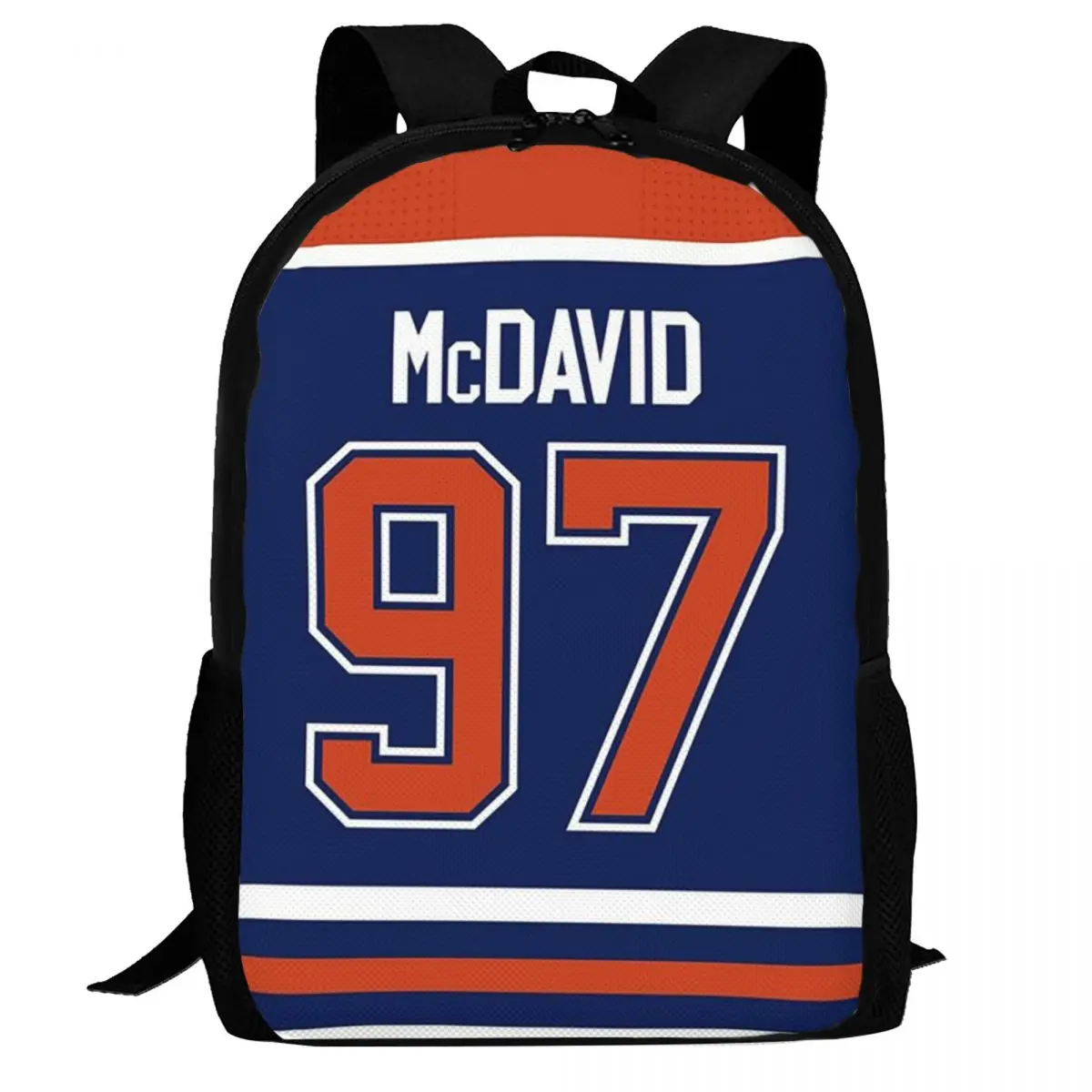 Фото Рюкзак Edmonton Oilers Connor McDavid Home Jersey, вместительный рюкзак для книг, школьная сумка, сумки на плечо для мужчин и женщин №1