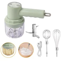 usb rechargeable blender 3 in 1 electric garlic chopper crusher automatic egg whisk milk cream beater kitchen food mixer masher